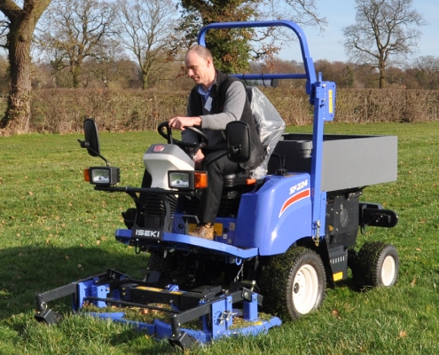 Iseki SF224 and SF235 Utility Mower with Tipping Storage Box