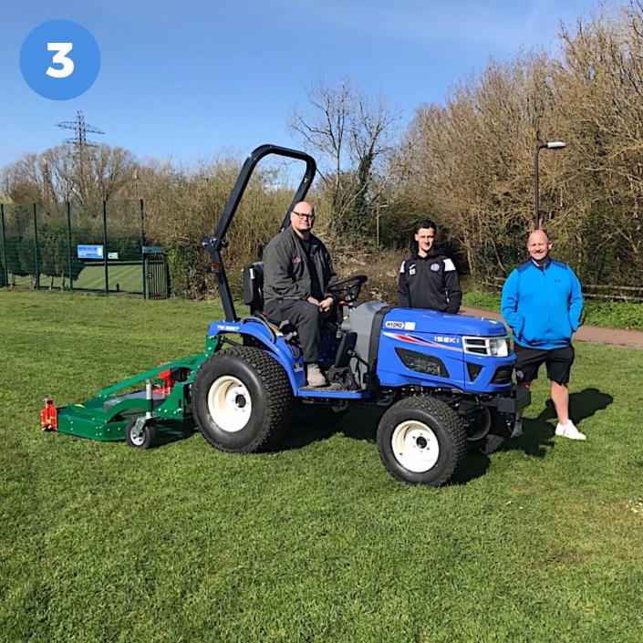 Perfect Pitch Combo: Iseki TM3267, Sisis Quadraplay and Wessex Roller Mower