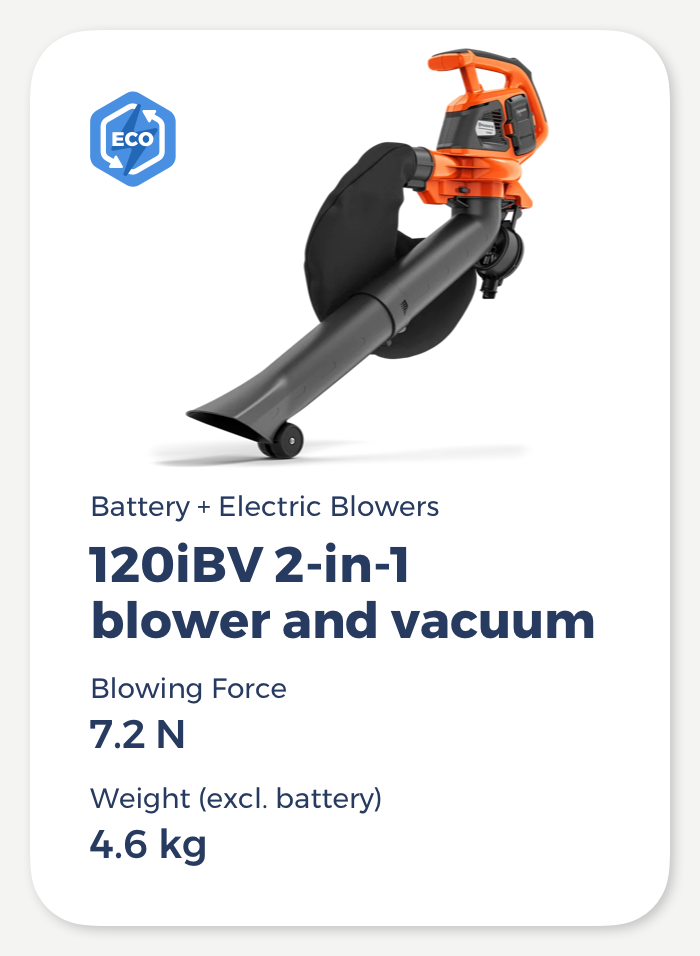 Husqvarna 120iBV Battery-powered 2-in-1 Leaf Blower and Vacuum
