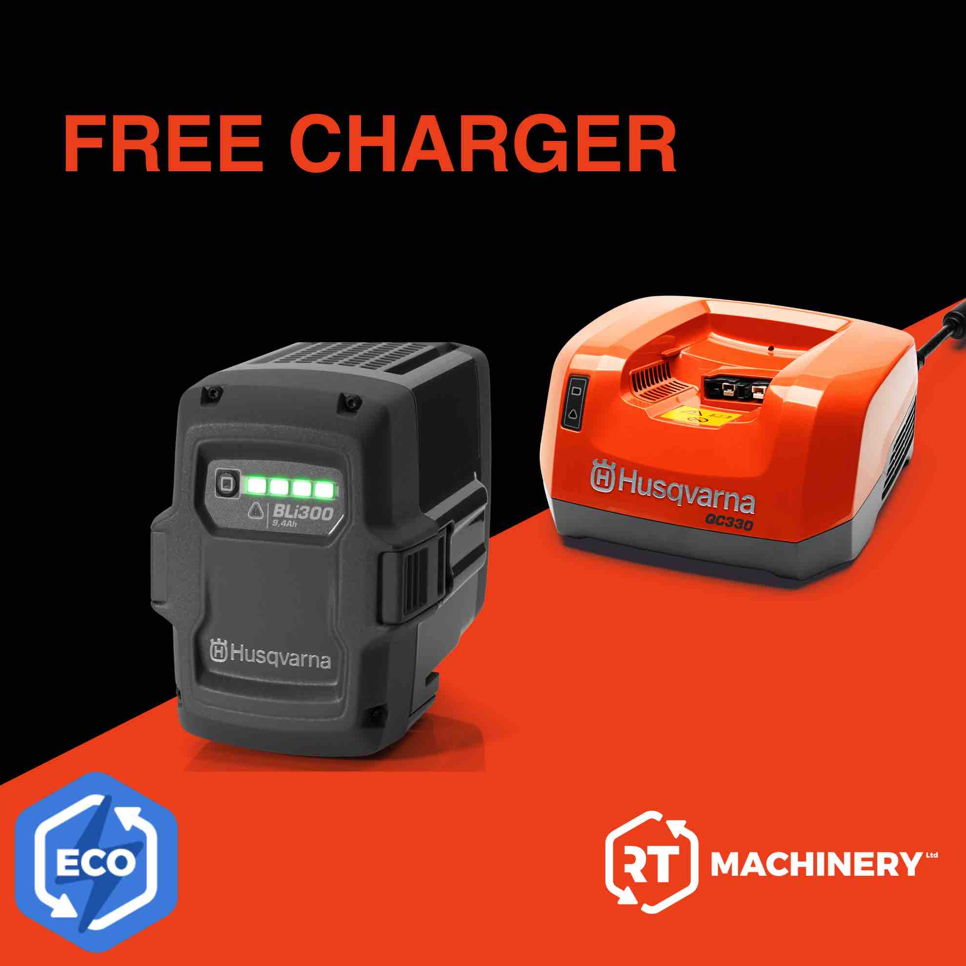 Husqvarna Battery Offer with FREE Charger